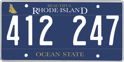 RI license plate 412247