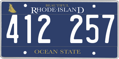RI license plate 412257