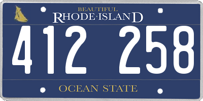RI license plate 412258