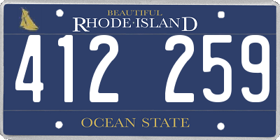 RI license plate 412259