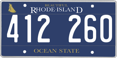RI license plate 412260