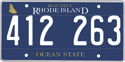 RI license plate 412263