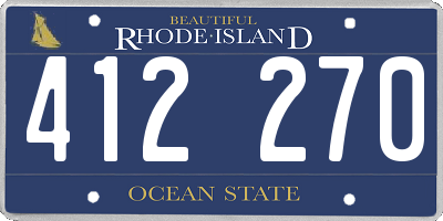 RI license plate 412270