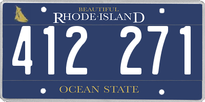 RI license plate 412271