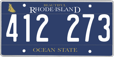 RI license plate 412273