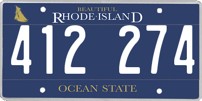 RI license plate 412274
