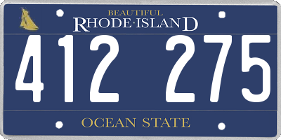 RI license plate 412275
