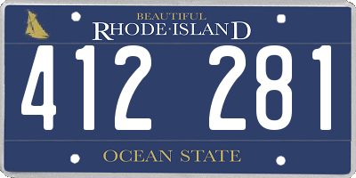 RI license plate 412281