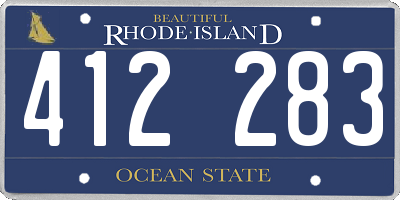 RI license plate 412283
