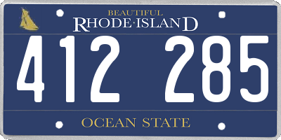 RI license plate 412285