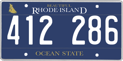 RI license plate 412286