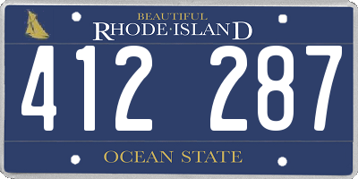 RI license plate 412287