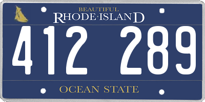 RI license plate 412289