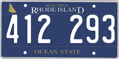 RI license plate 412293