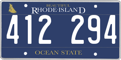RI license plate 412294