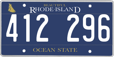 RI license plate 412296