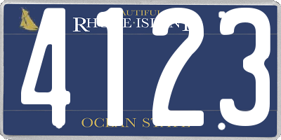 RI license plate 4123