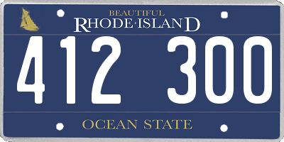 RI license plate 412300
