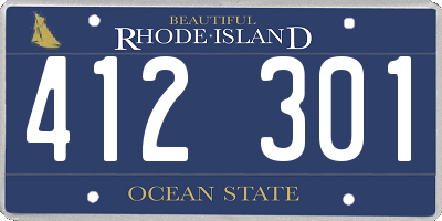 RI license plate 412301