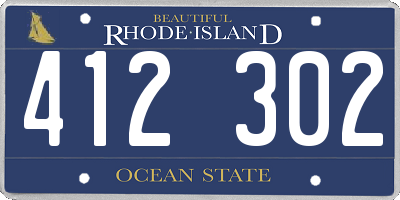 RI license plate 412302