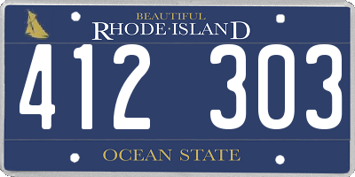 RI license plate 412303