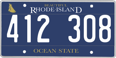 RI license plate 412308