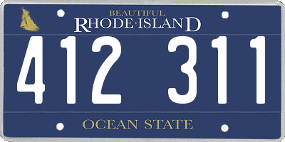 RI license plate 412311