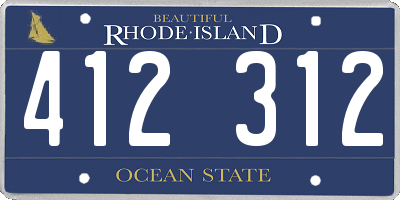 RI license plate 412312