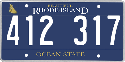 RI license plate 412317