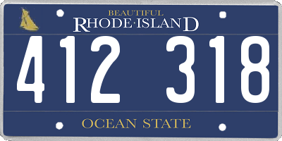 RI license plate 412318