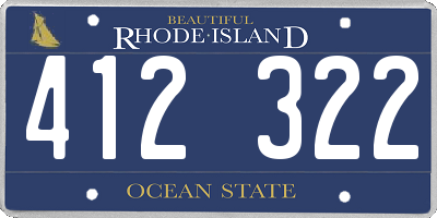 RI license plate 412322
