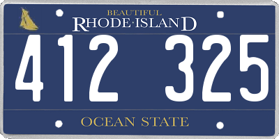 RI license plate 412325