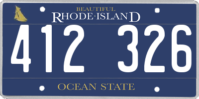 RI license plate 412326