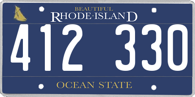 RI license plate 412330