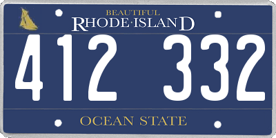 RI license plate 412332