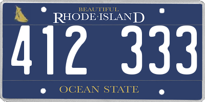 RI license plate 412333