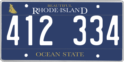 RI license plate 412334