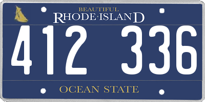 RI license plate 412336