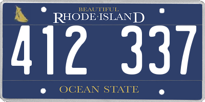RI license plate 412337