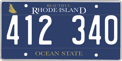 RI license plate 412340