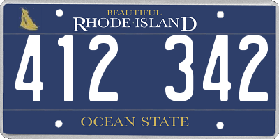 RI license plate 412342
