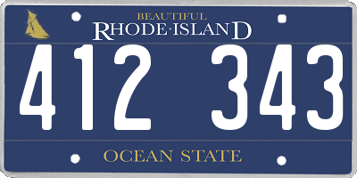 RI license plate 412343
