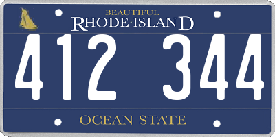 RI license plate 412344