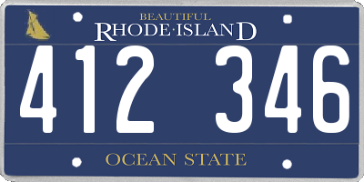 RI license plate 412346