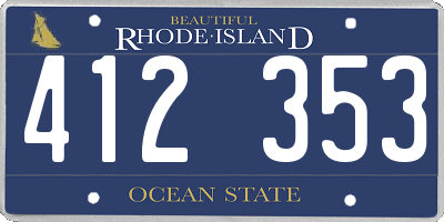 RI license plate 412353