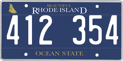 RI license plate 412354