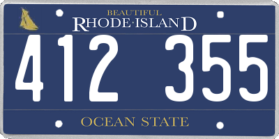 RI license plate 412355
