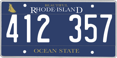 RI license plate 412357