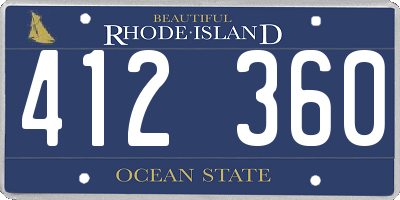 RI license plate 412360