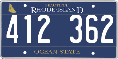 RI license plate 412362